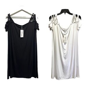 Meaneor 2-pack White and Black Dress Tunic